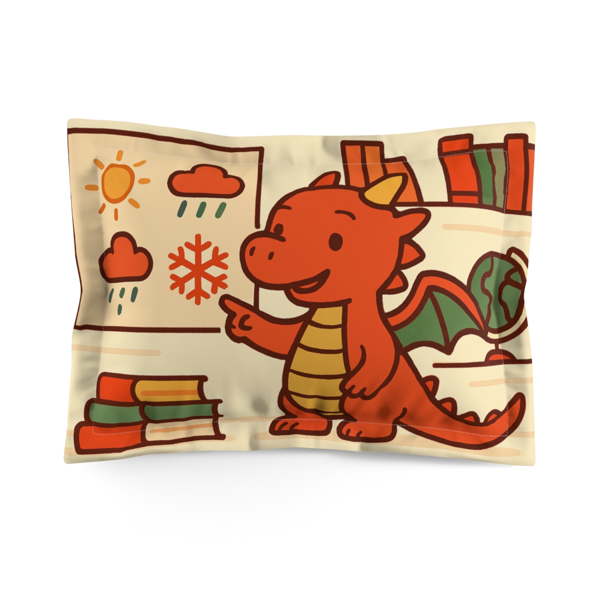 Library Dragon And The Weather Map soft plush pillows