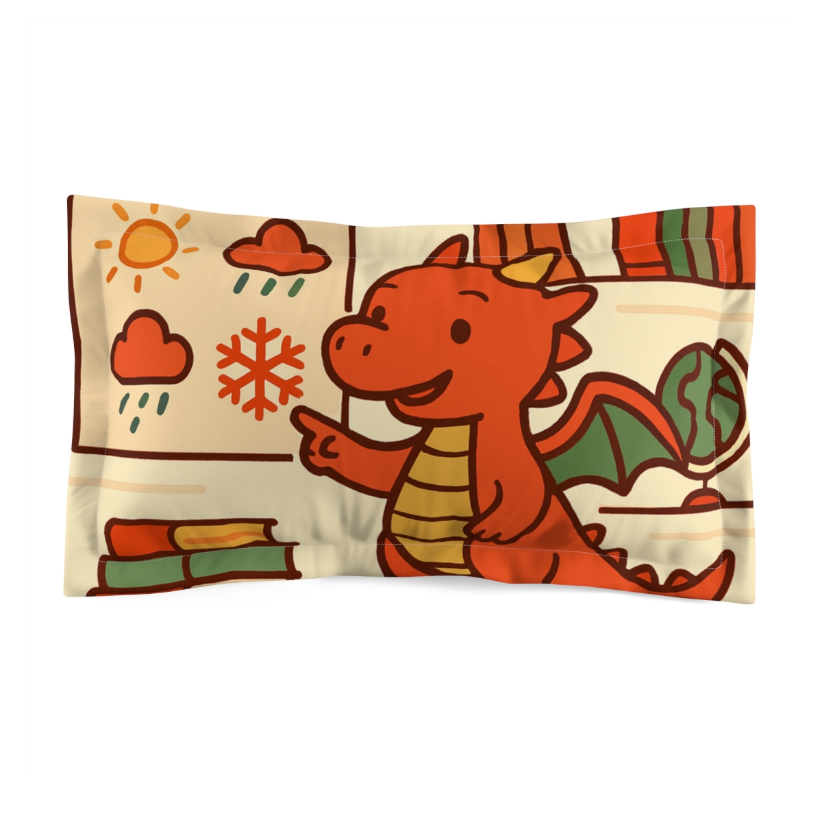 Library Dragon And The Weather Map soft plush pillows