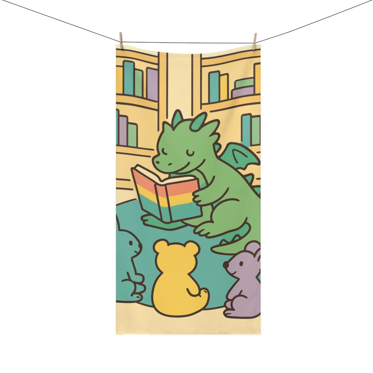 Library Dragon Reading Circle decorative home towels
