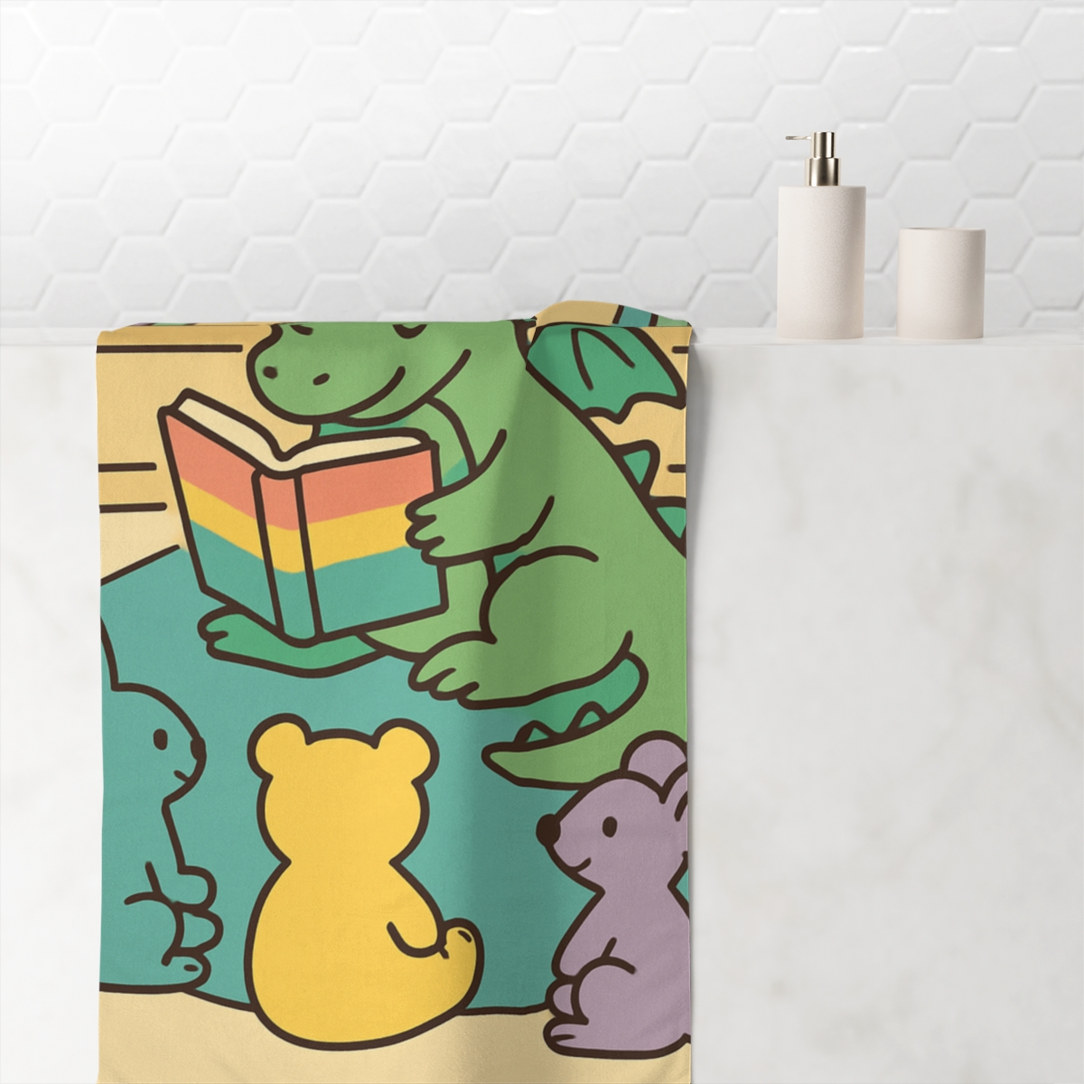 Library Dragon Reading Circle decorative home towels