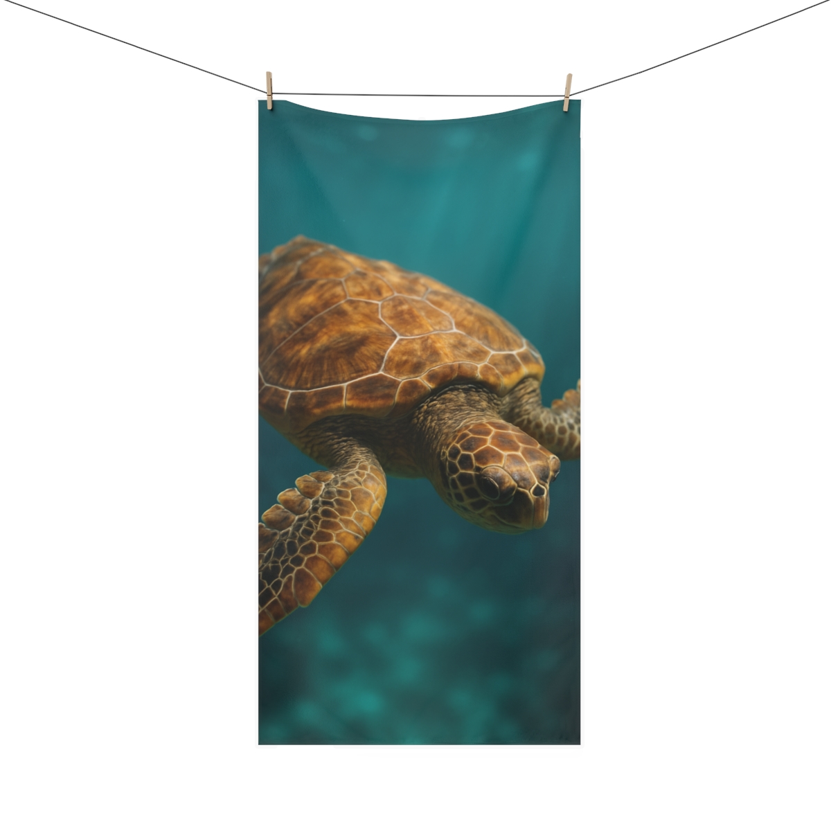 Loggerhead Sea Turtle Starlit Drift personalized bath towels