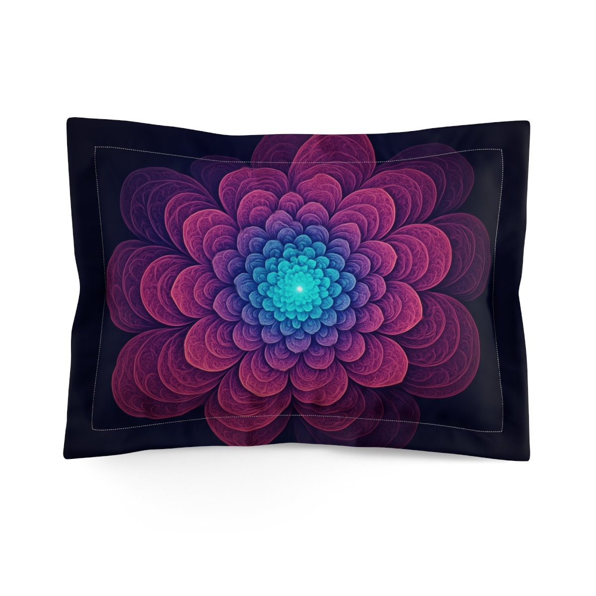 Luminescent Blossom Fractal soft plush pillows