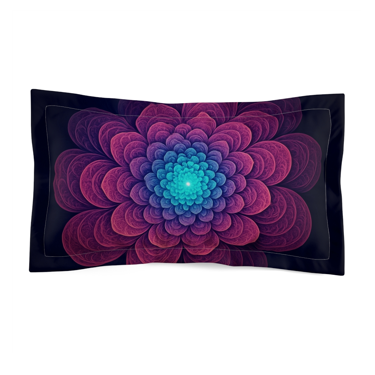Luminescent Blossom Fractal soft plush pillows