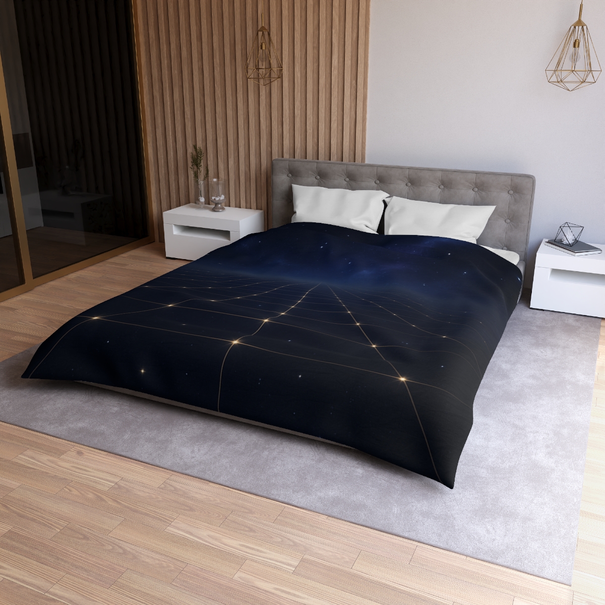 Luminous Cosmic Lattice personalized bedding duvets