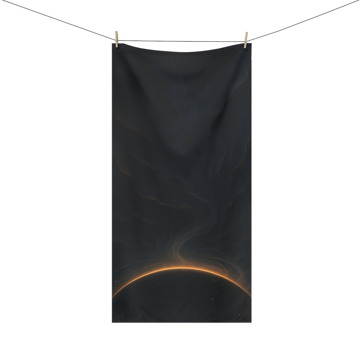 Luminous Event Horizon Veil designer printed towels