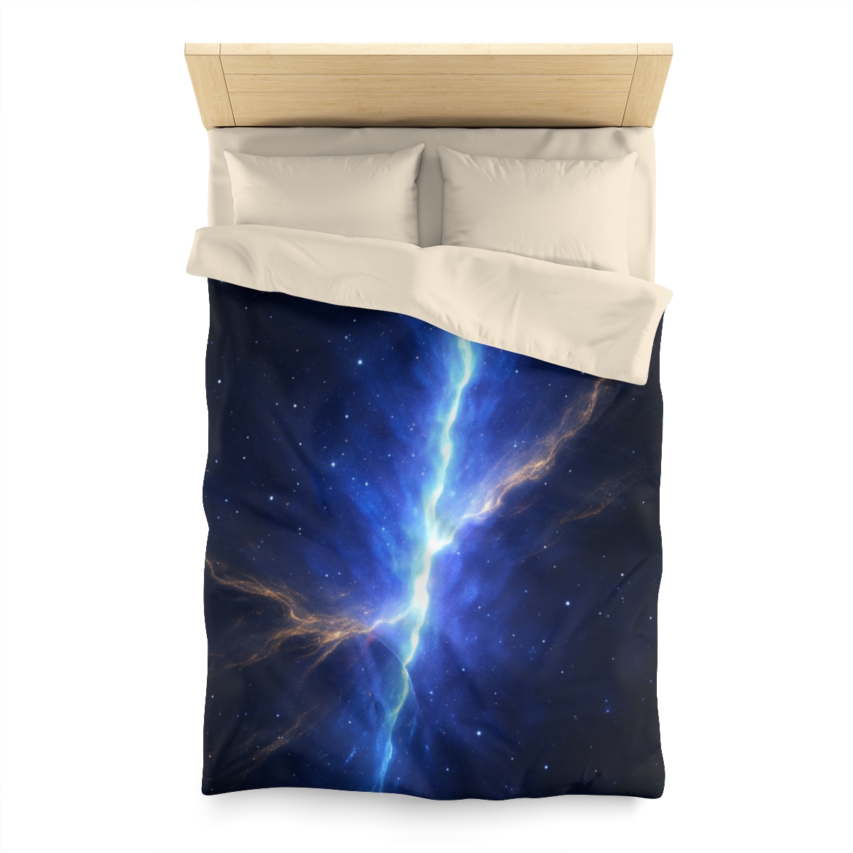 Luminous Horizon Rift designer printed duvets
