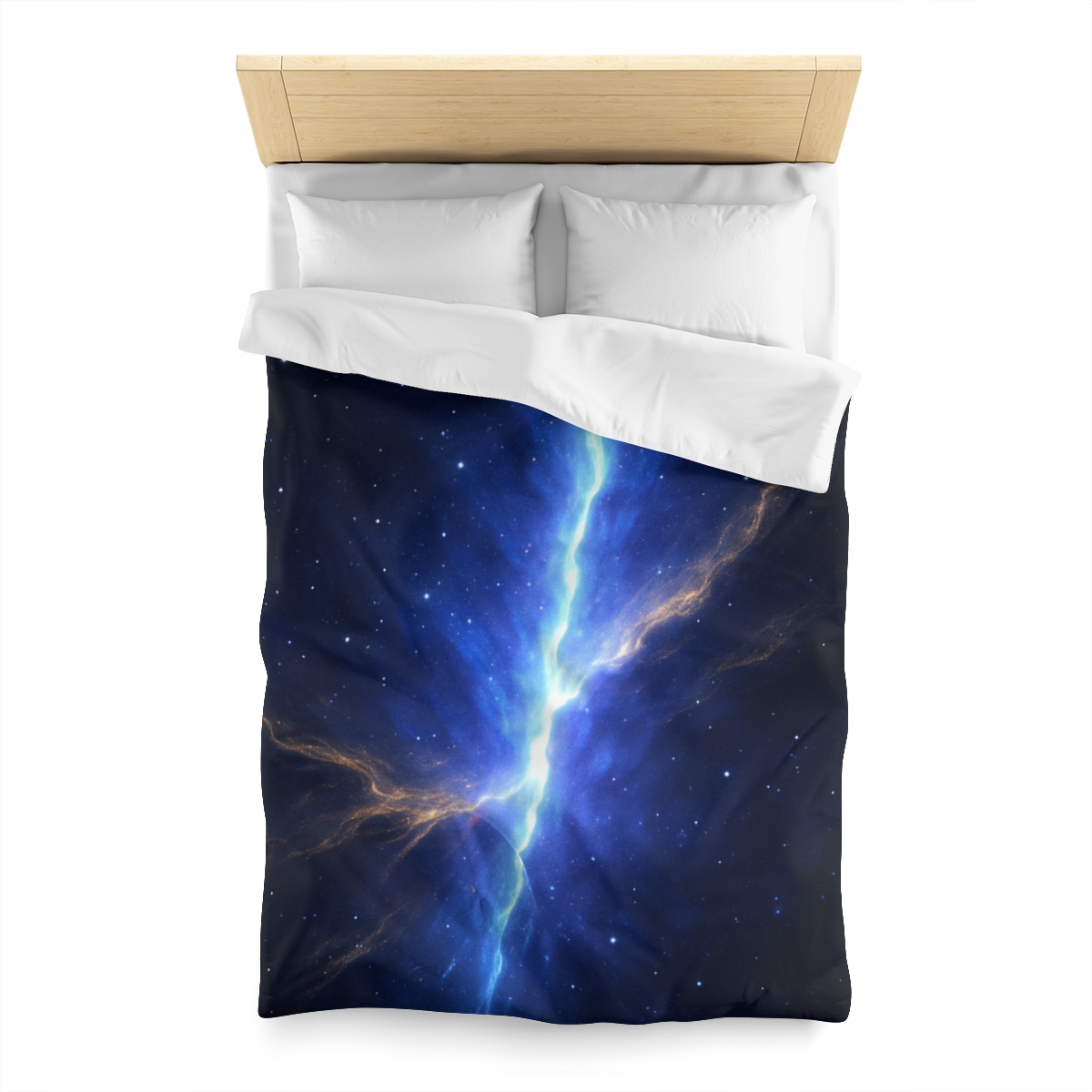 Luminous Horizon Rift designer printed duvets