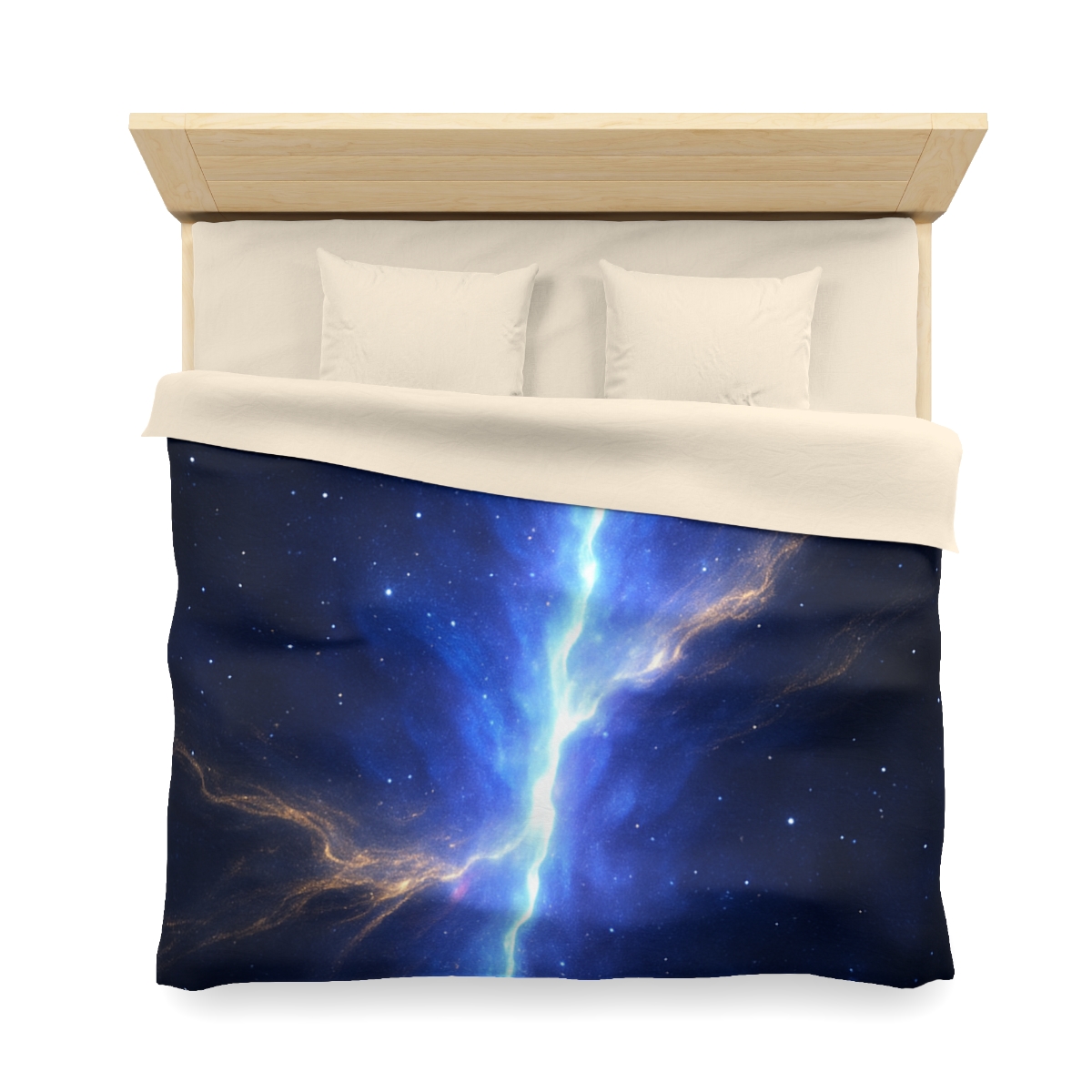 Luminous Horizon Rift designer printed duvets