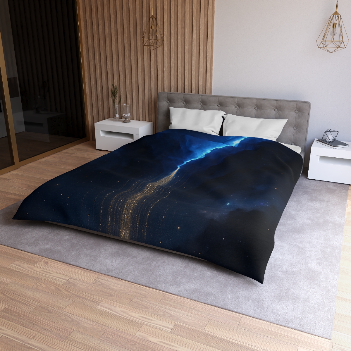 Luminous Rift Starfall custom duvets