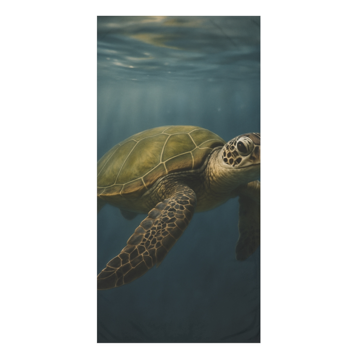 Lunar Calm Green Sea Turtle designer printed towels