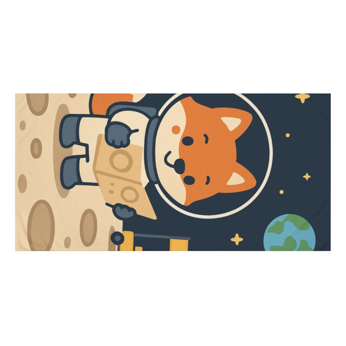 Lunar Fox And The Crater Map unique gift towels