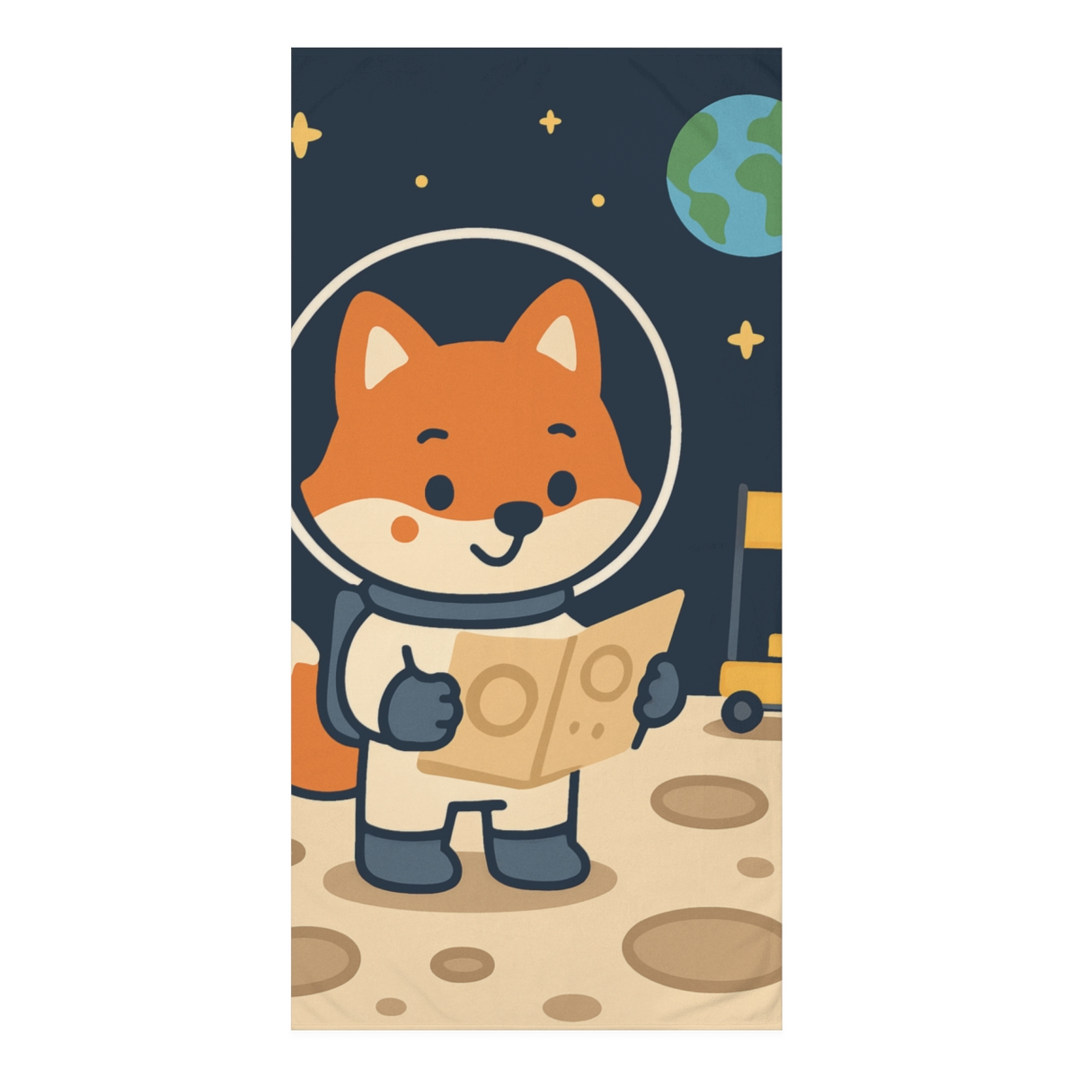 Lunar Fox And The Crater Map unique gift towels