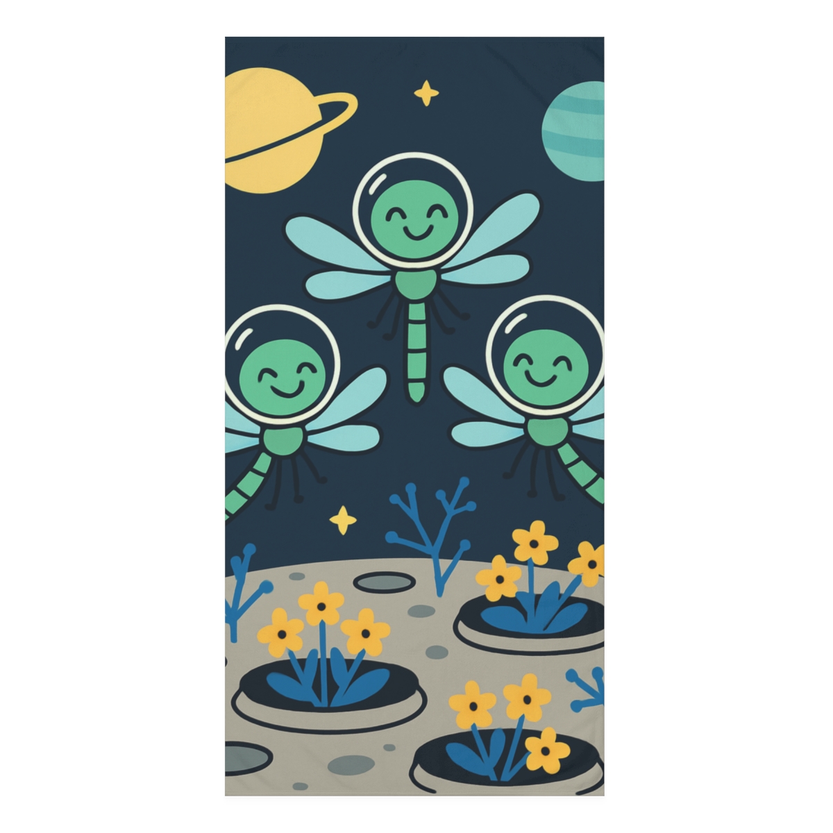 Lunar Garden Dragonflies soft cotton towels