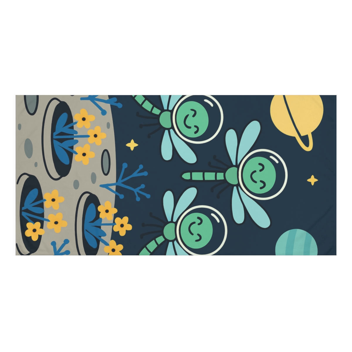 Lunar Garden Dragonflies soft cotton towels