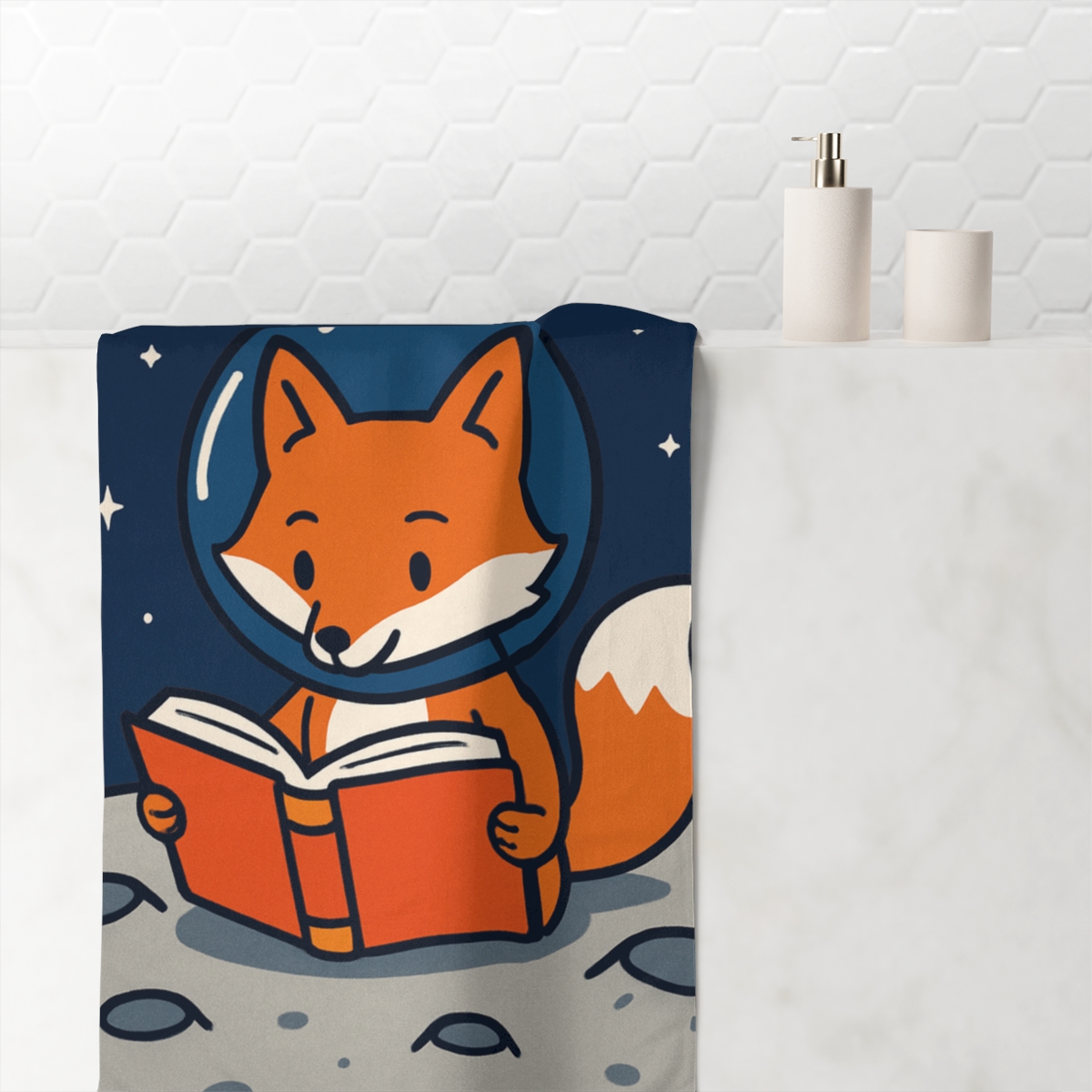 Lunar Library Of The Wise Fox stylish beach towels