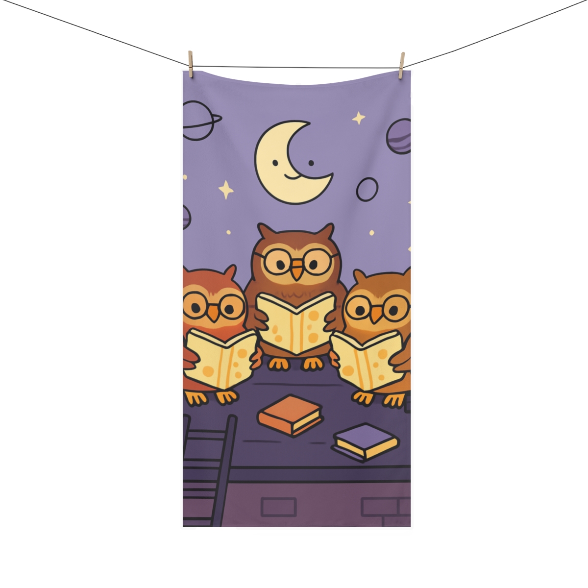 Lunar Library Owls custom towels