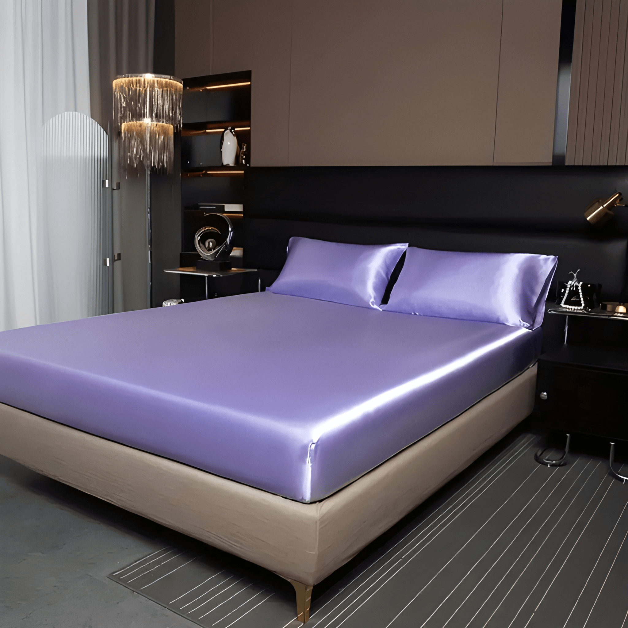 3 Piece Solid Color Smooth Fitted Bedding Sheet Set