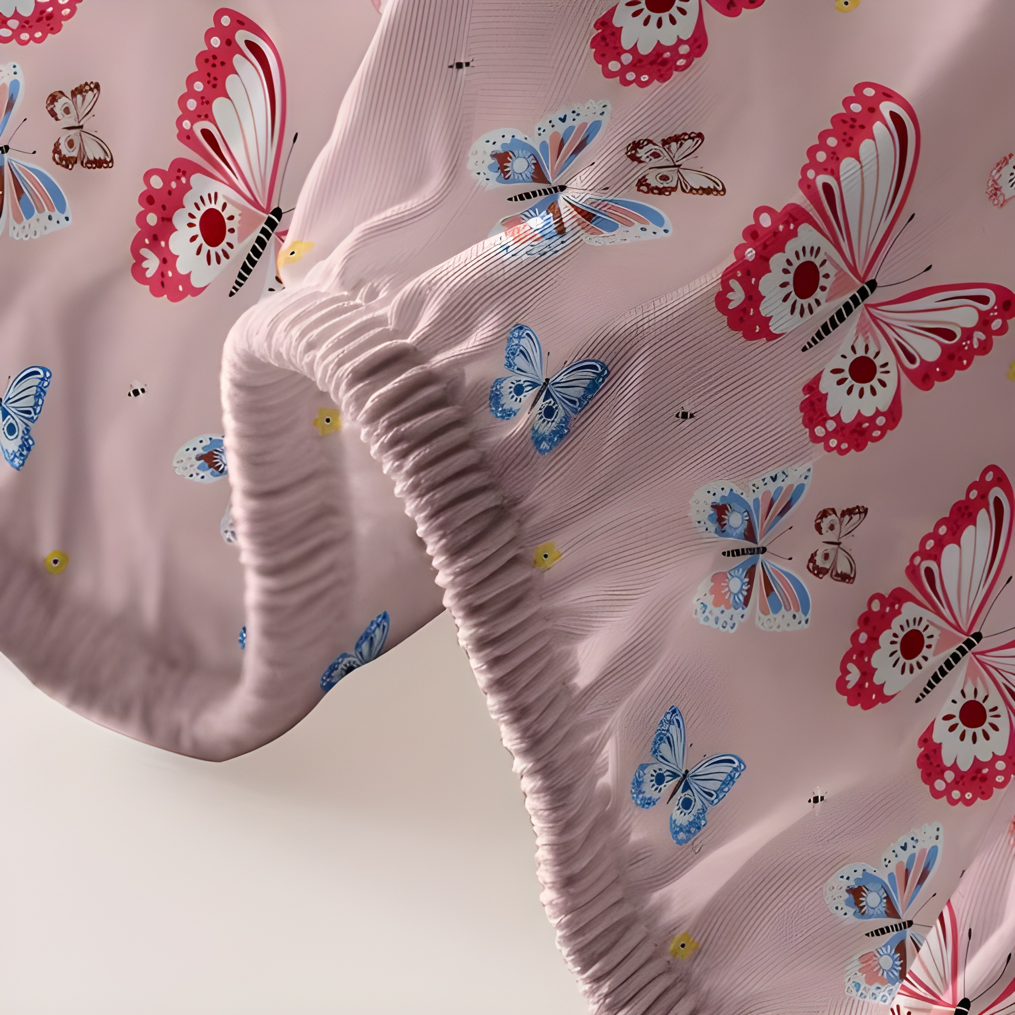 Whimsical Butterfly Pattern Printed Fitted Sheet