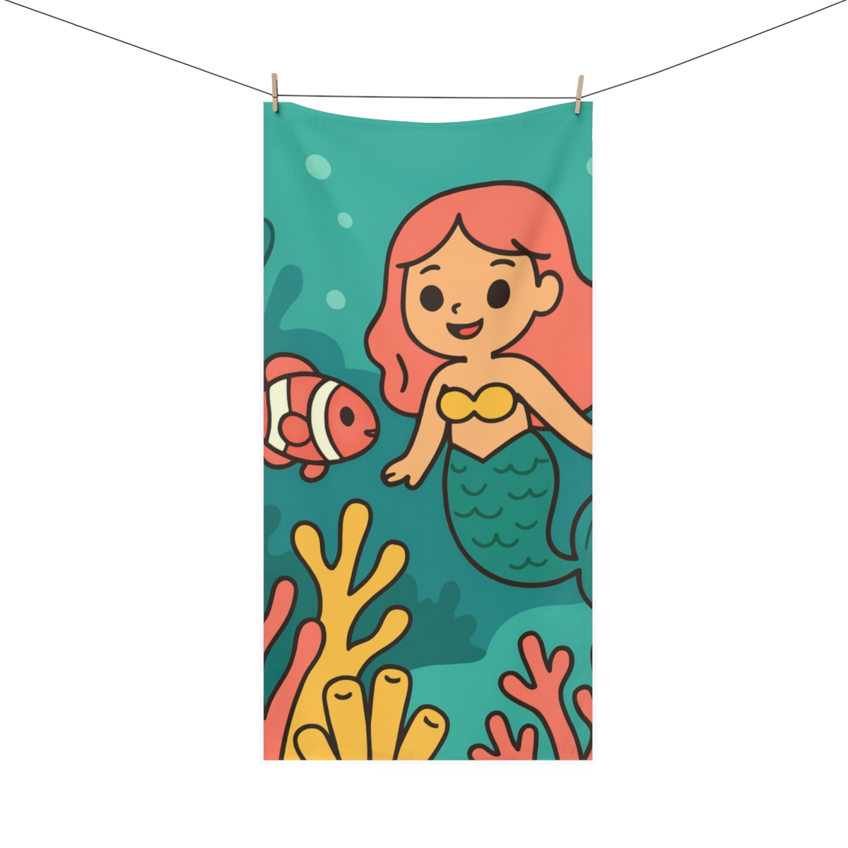 Magical Coral Reef Mermaid decorative home towels