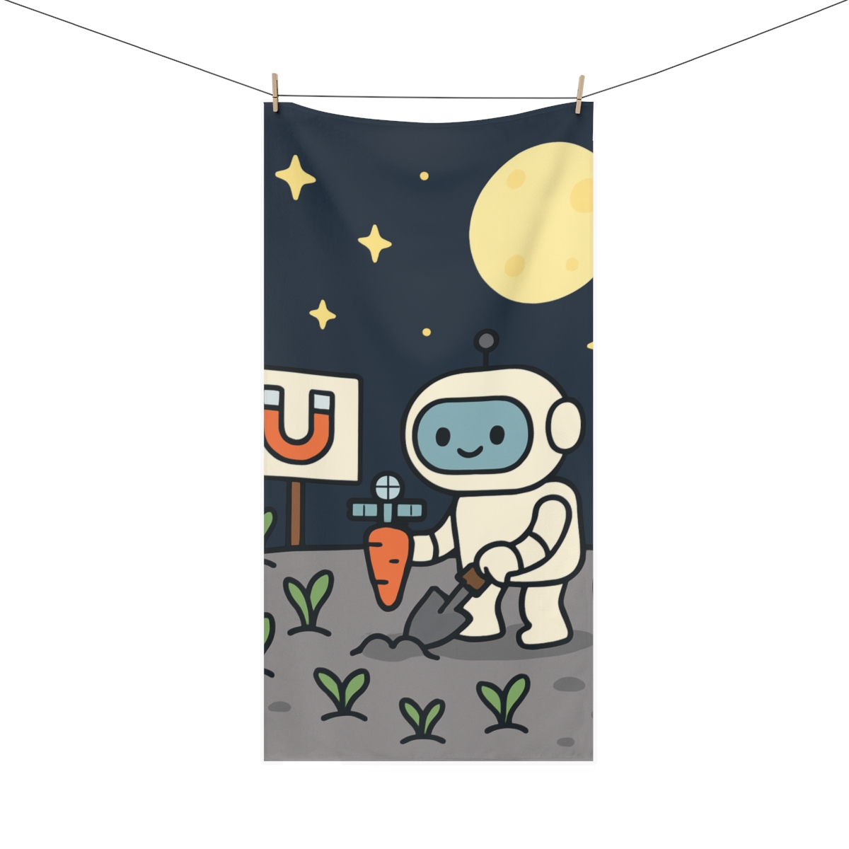 Magnet Moon Robot Garden comfortable face towels