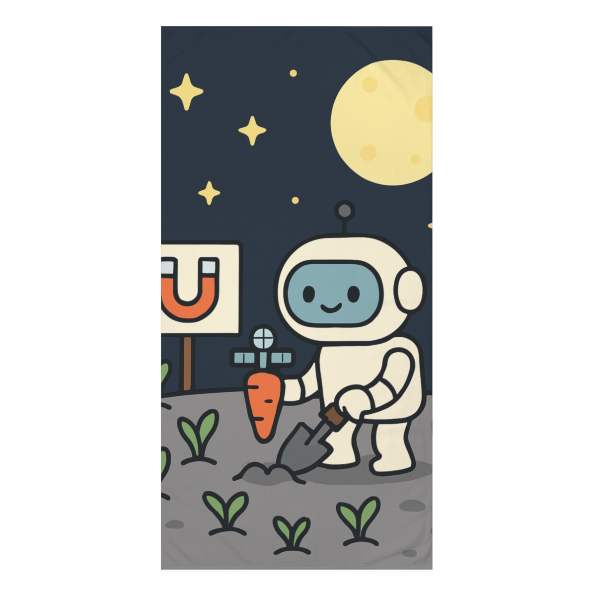 Magnet Moon Robot Garden comfortable face towels