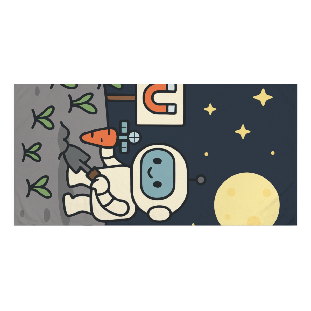 Magnet Moon Robot Garden comfortable face towels