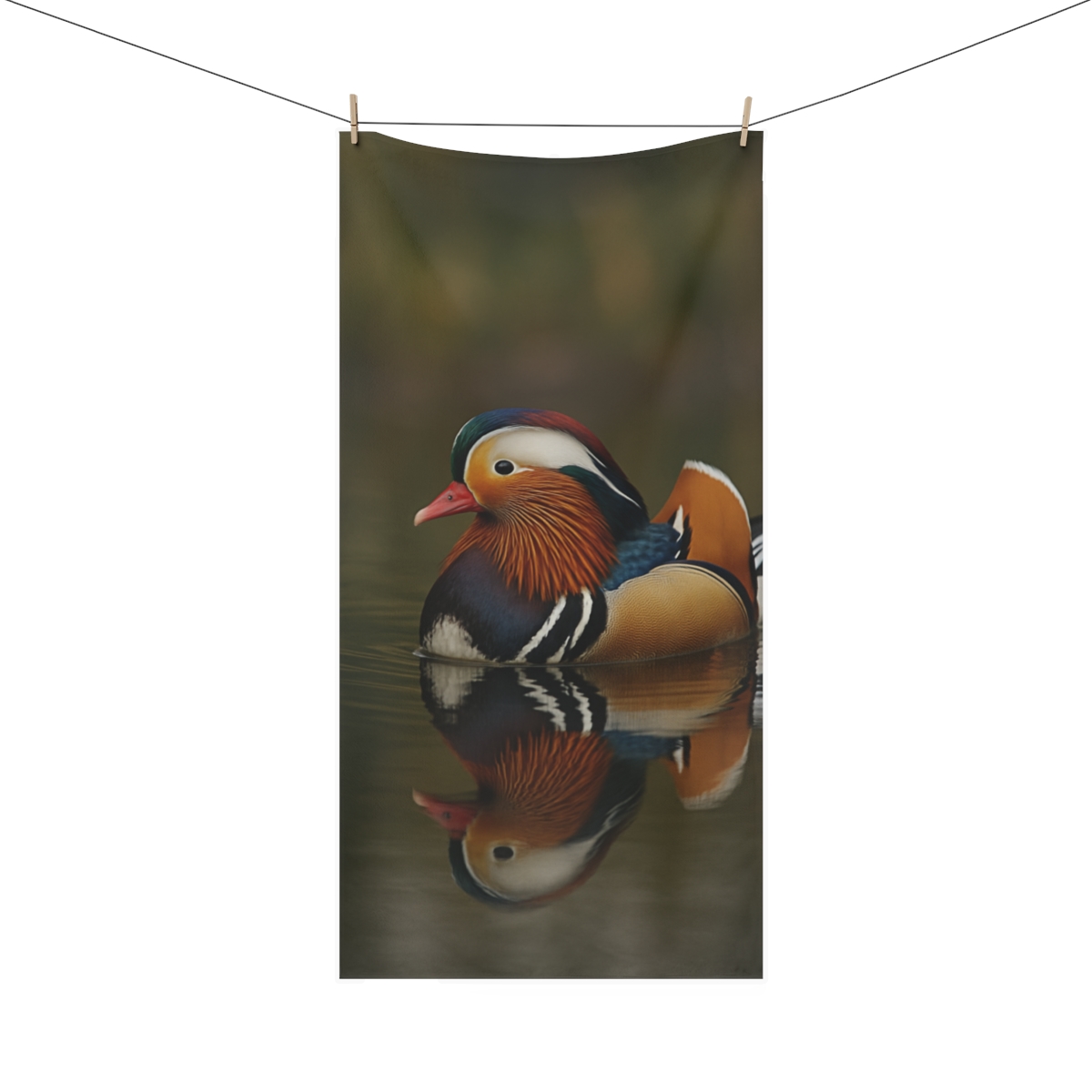 Mandarin Duck Reflected Calm trendy hand towels