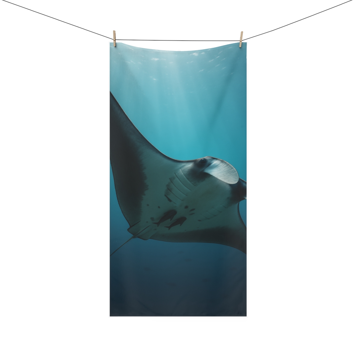 Manta Ray Ocean Glide decorative home towelscustom towels