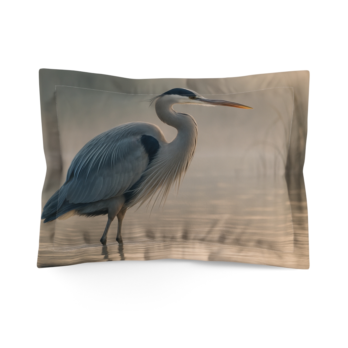 Marsh Guardian Great Blue Heron gift pillows for home