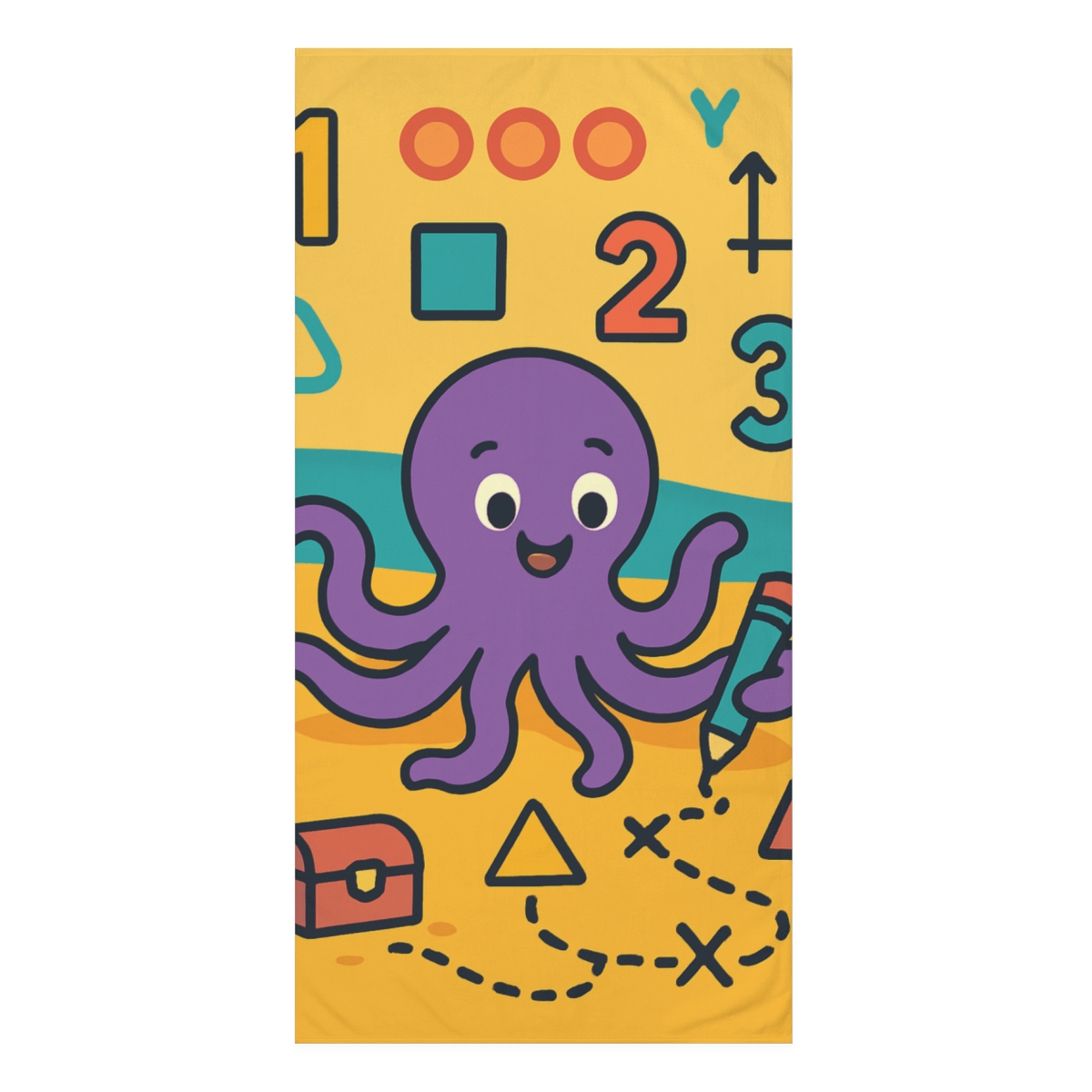 Math Mapping Octopus soft cotton towels