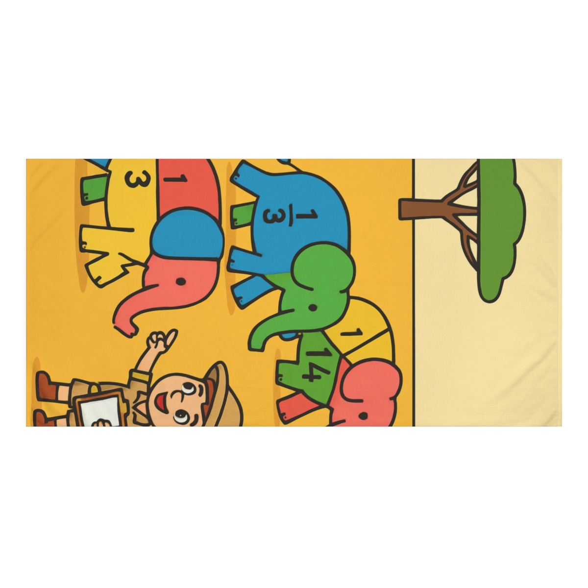 Math Safari With The Fraction Elephants designer printed towels