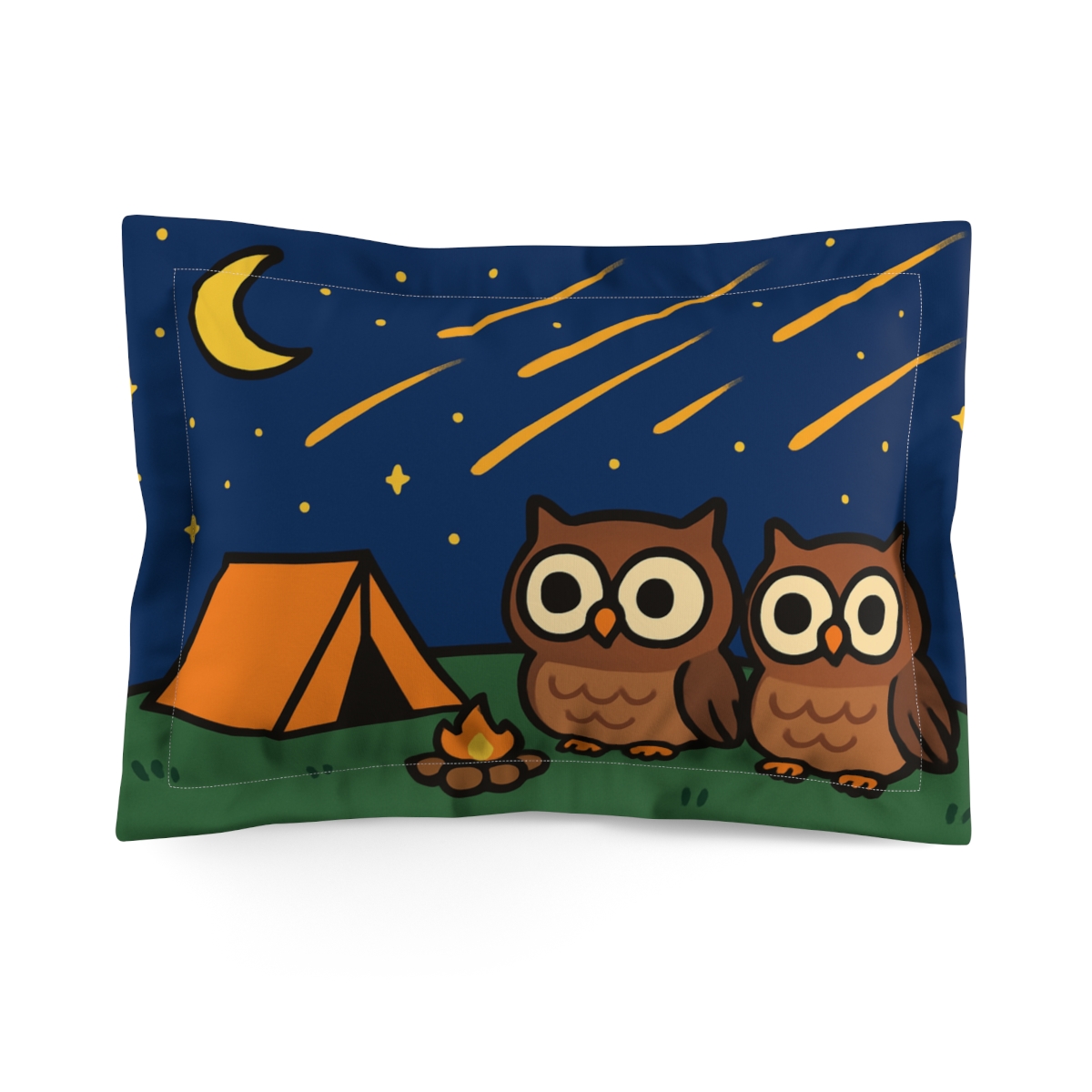 Meteor Shower Camping With Owls custom pillows