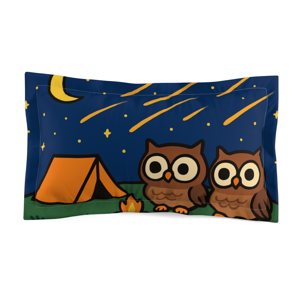 Meteor Shower Camping With Owls custom pillows