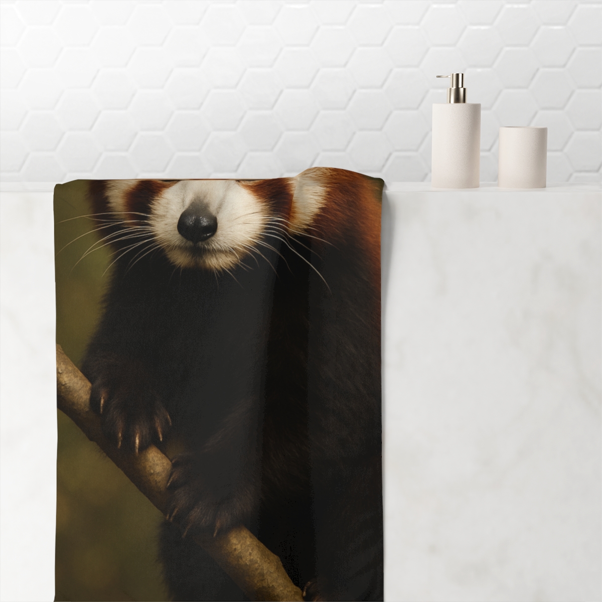 Midday Dreamer Red Panda designer printed towels