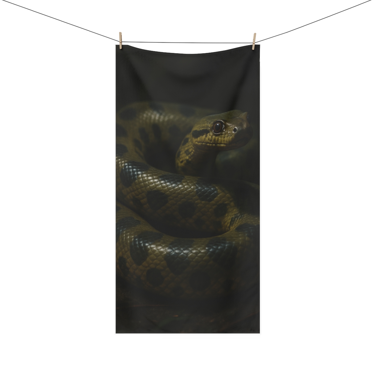 Midnight Coil Green Anaconda comfortable face towels