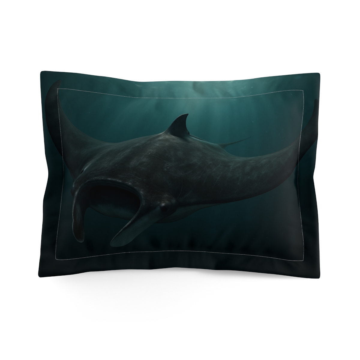 Midnight Drift Manta Ray stylish throw pillows