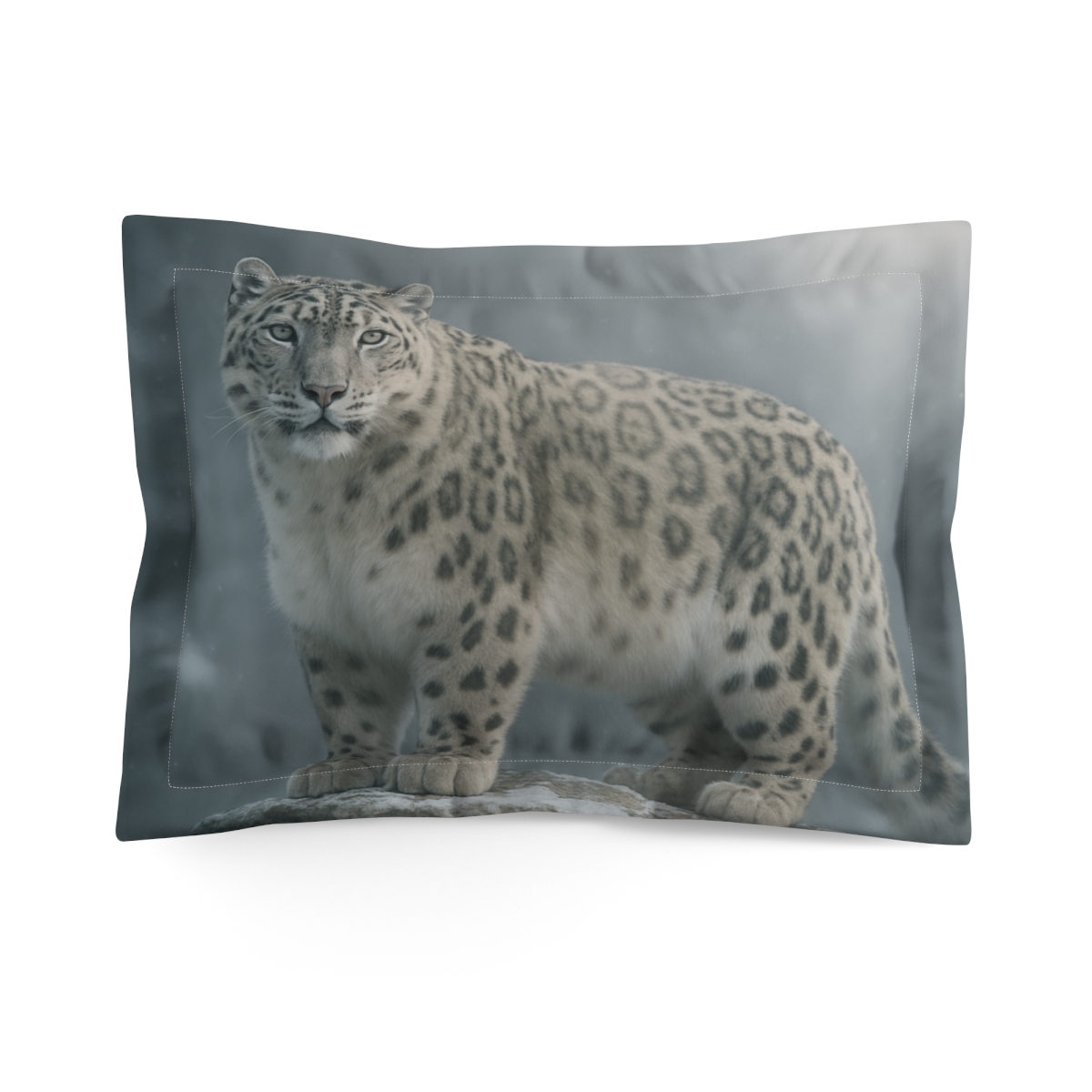 Midnight Gaze Snow Leopard custom pillows
