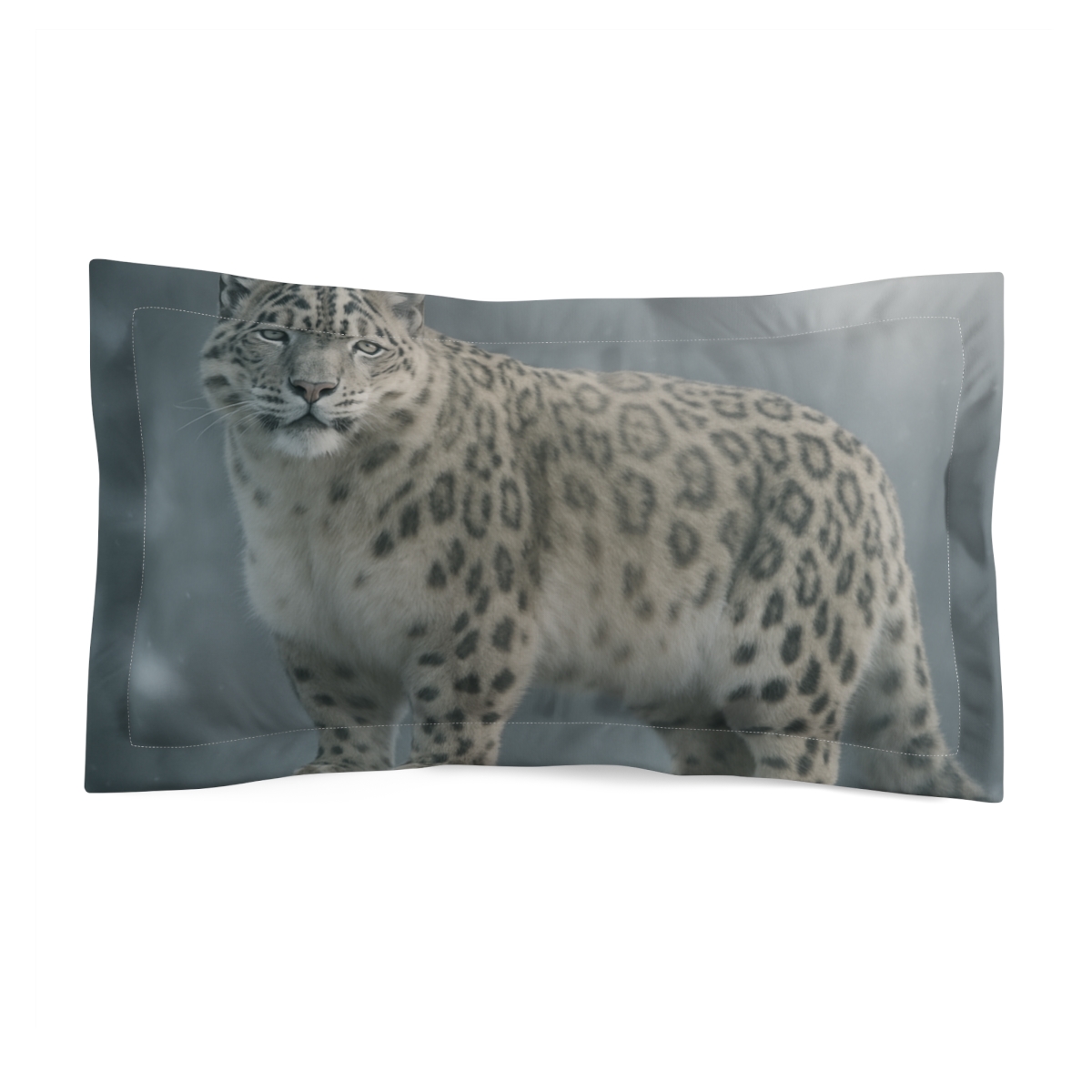 Midnight Gaze Snow Leopard custom pillows
