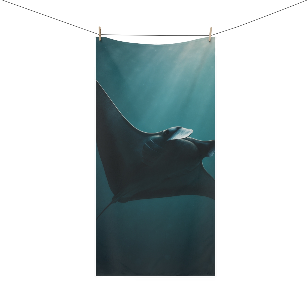 Midnight Glide Manta Ray decorative home towelscustom towels