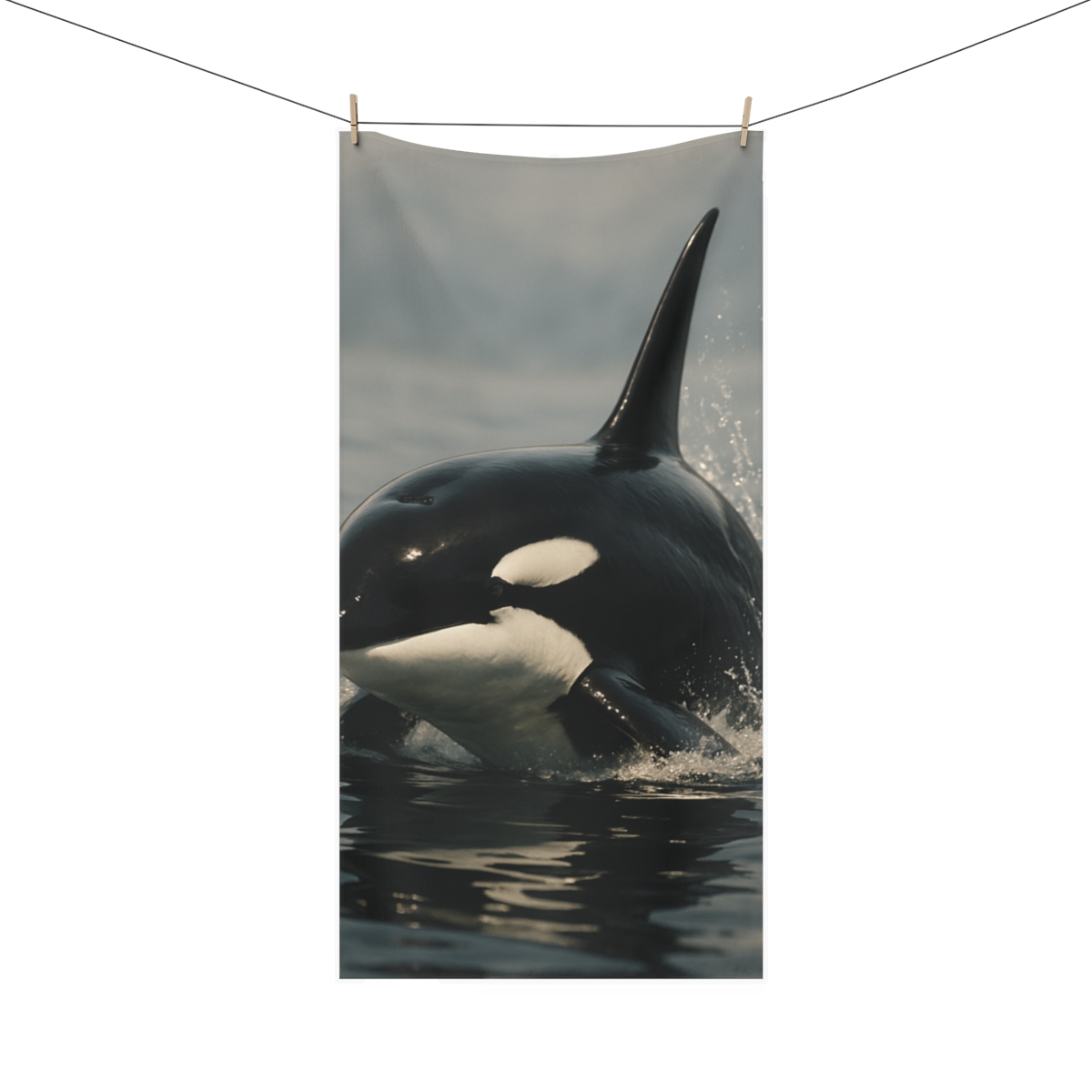 Midnight Spiral Orca soft cotton towels