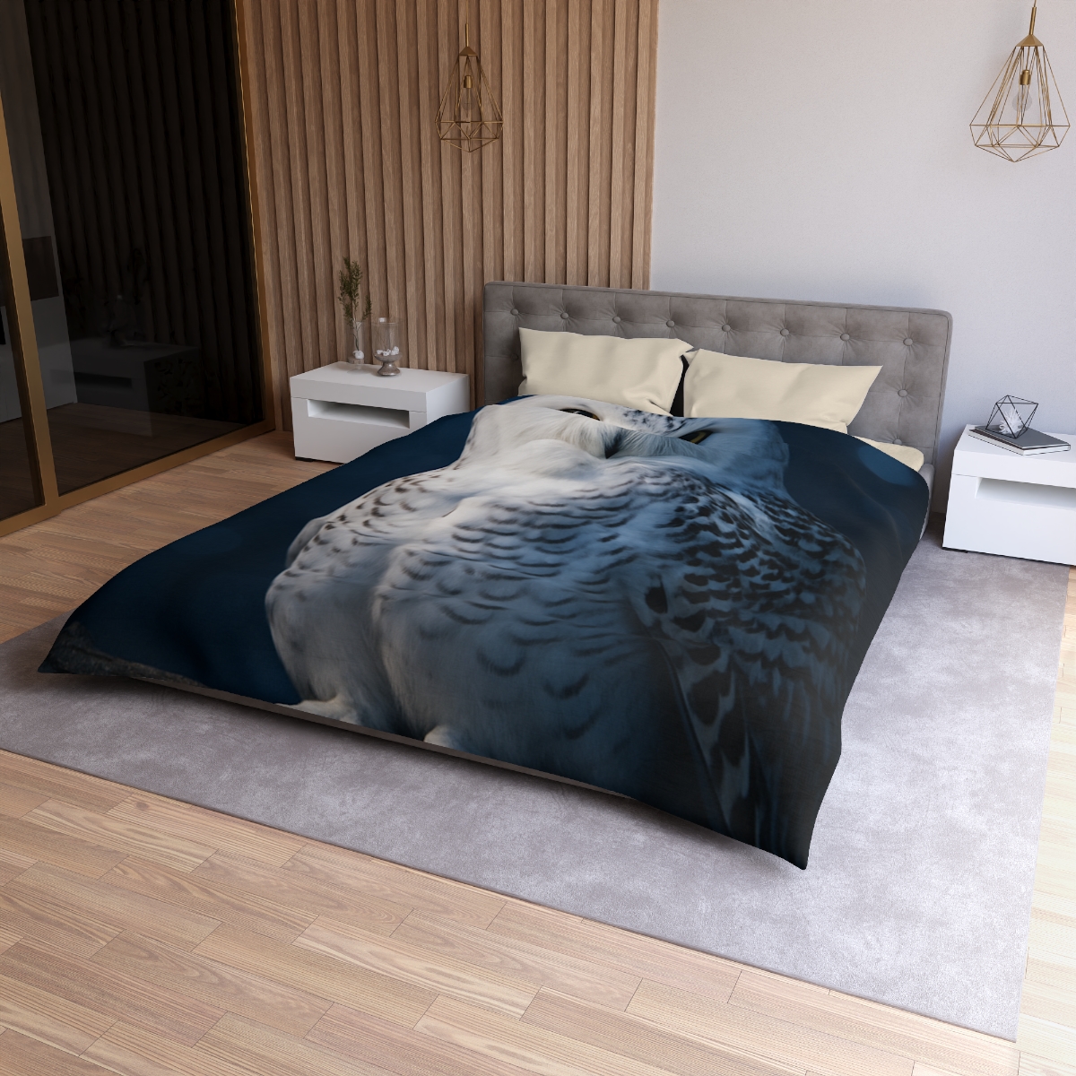 Midnight Watch Snowy Owl soft comforter duvets