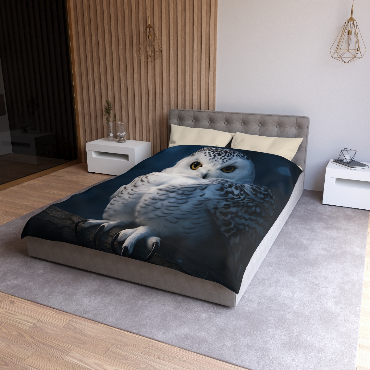 Midnight Watch Snowy Owl soft comforter duvets