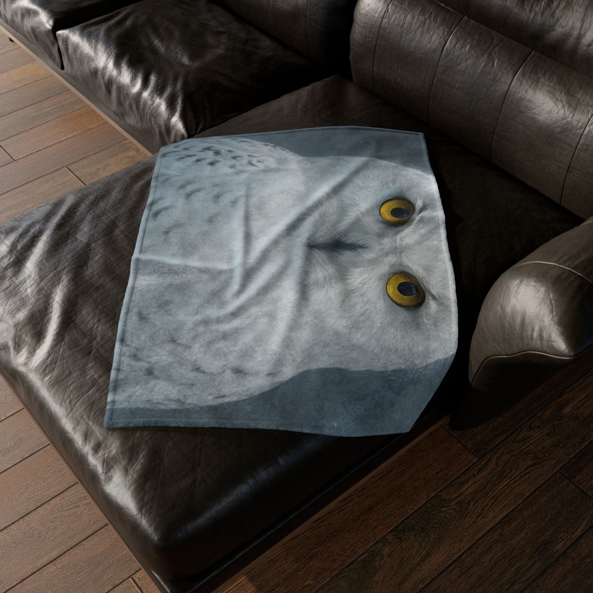 Midnight Watch Snowy Owl personalized cozy blankets