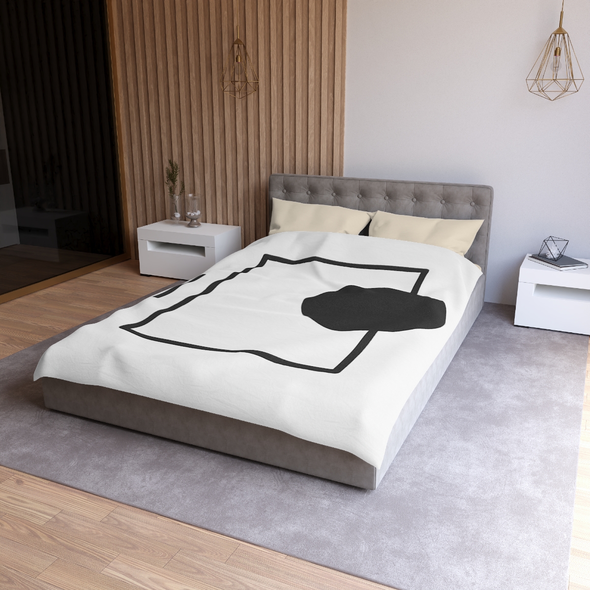 Minimal Eclipse Frame Trio personalized bedding duvets