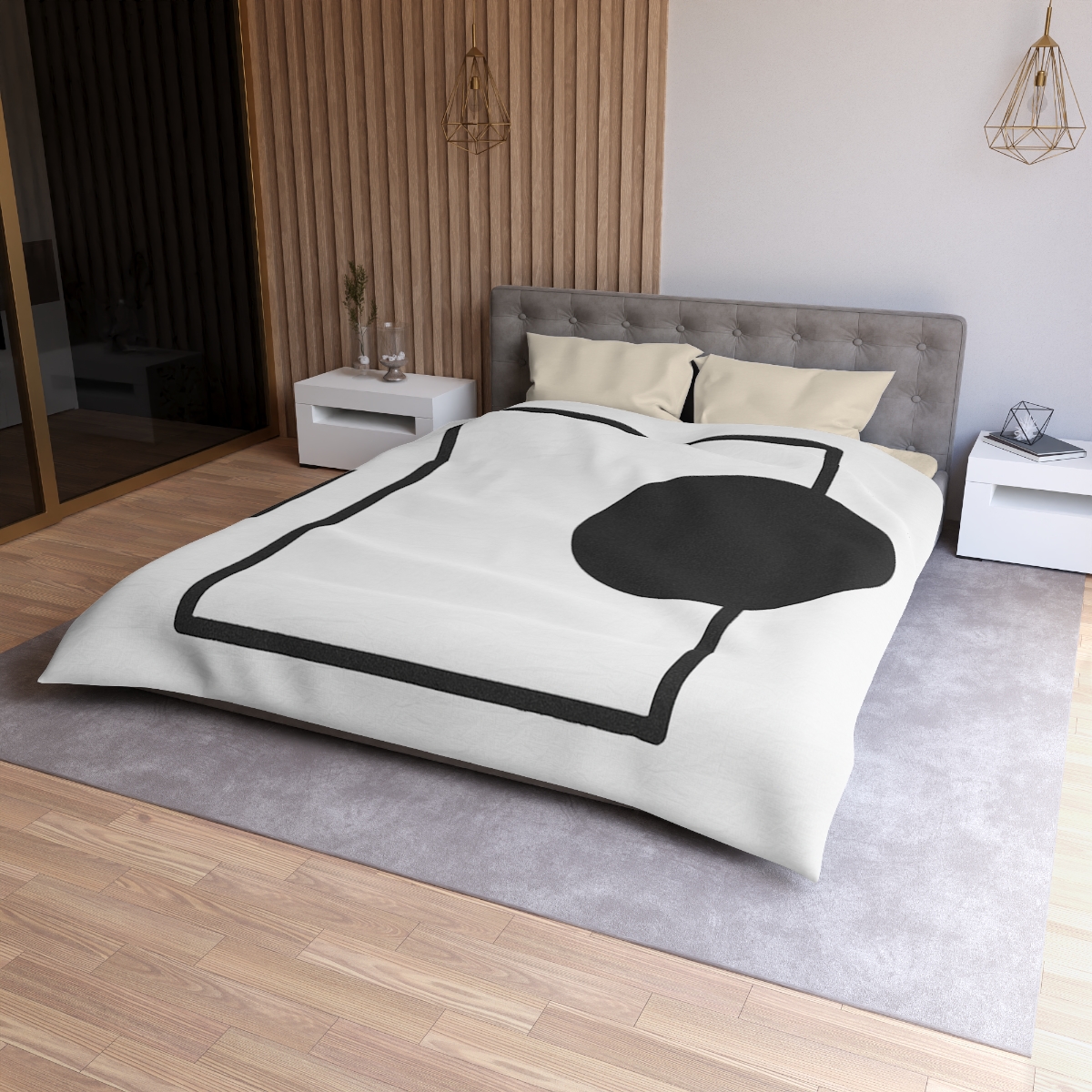 Minimal Eclipse Frame Trio personalized bedding duvets