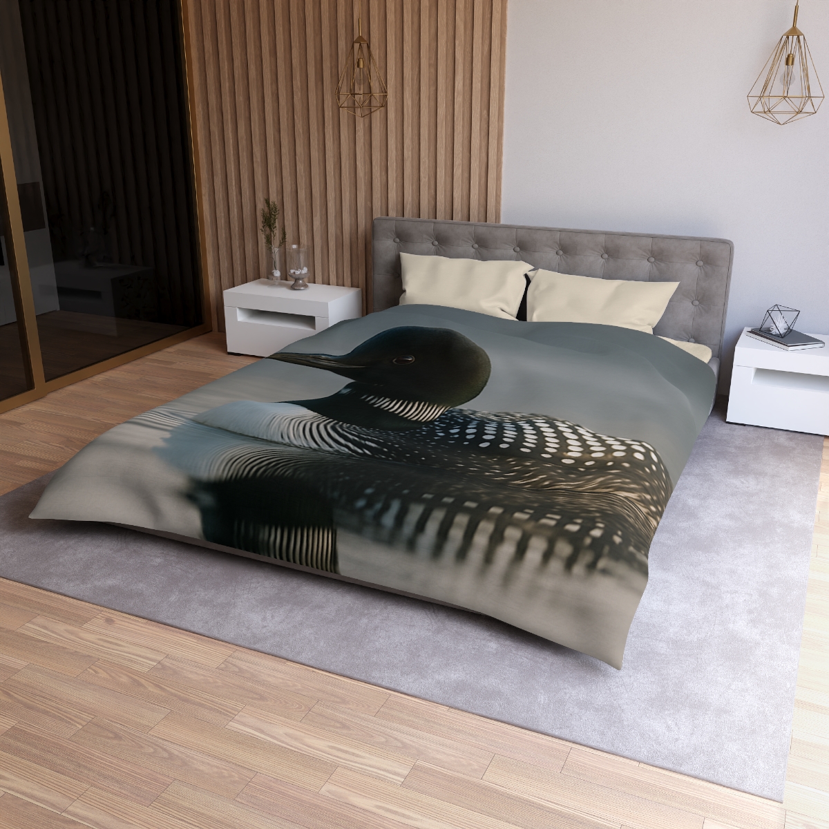 Mirror Calm Common Loon personalized bedding duvets