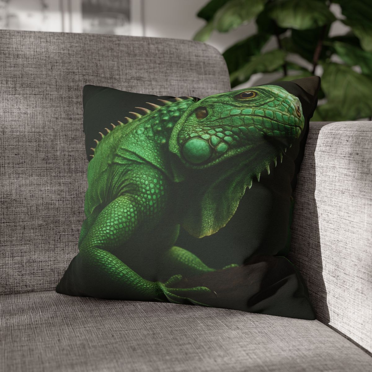 Mirror Glide Green Iguana comfortable bedding pillow covers