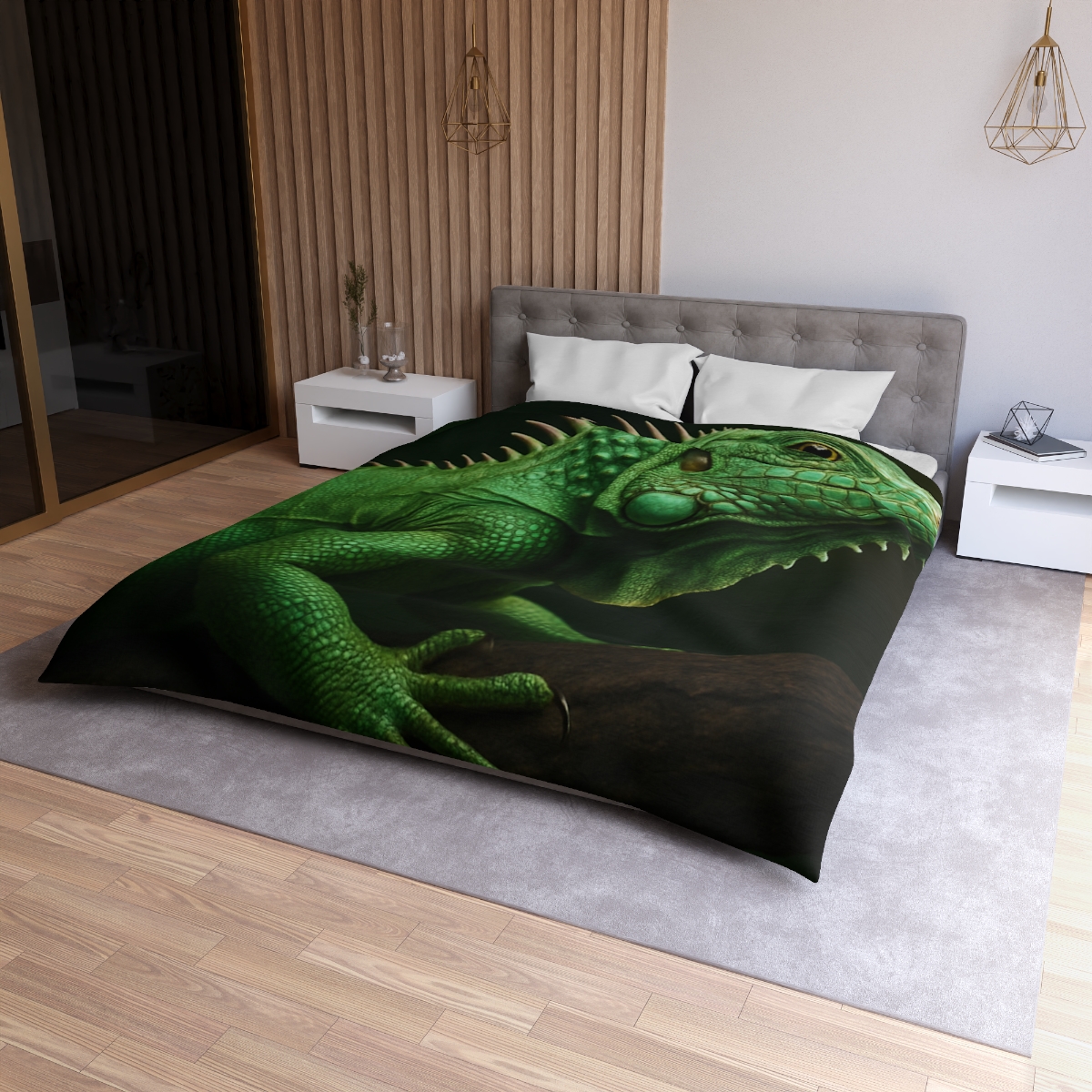 Mirror Glide Green Iguana duvets for gifts