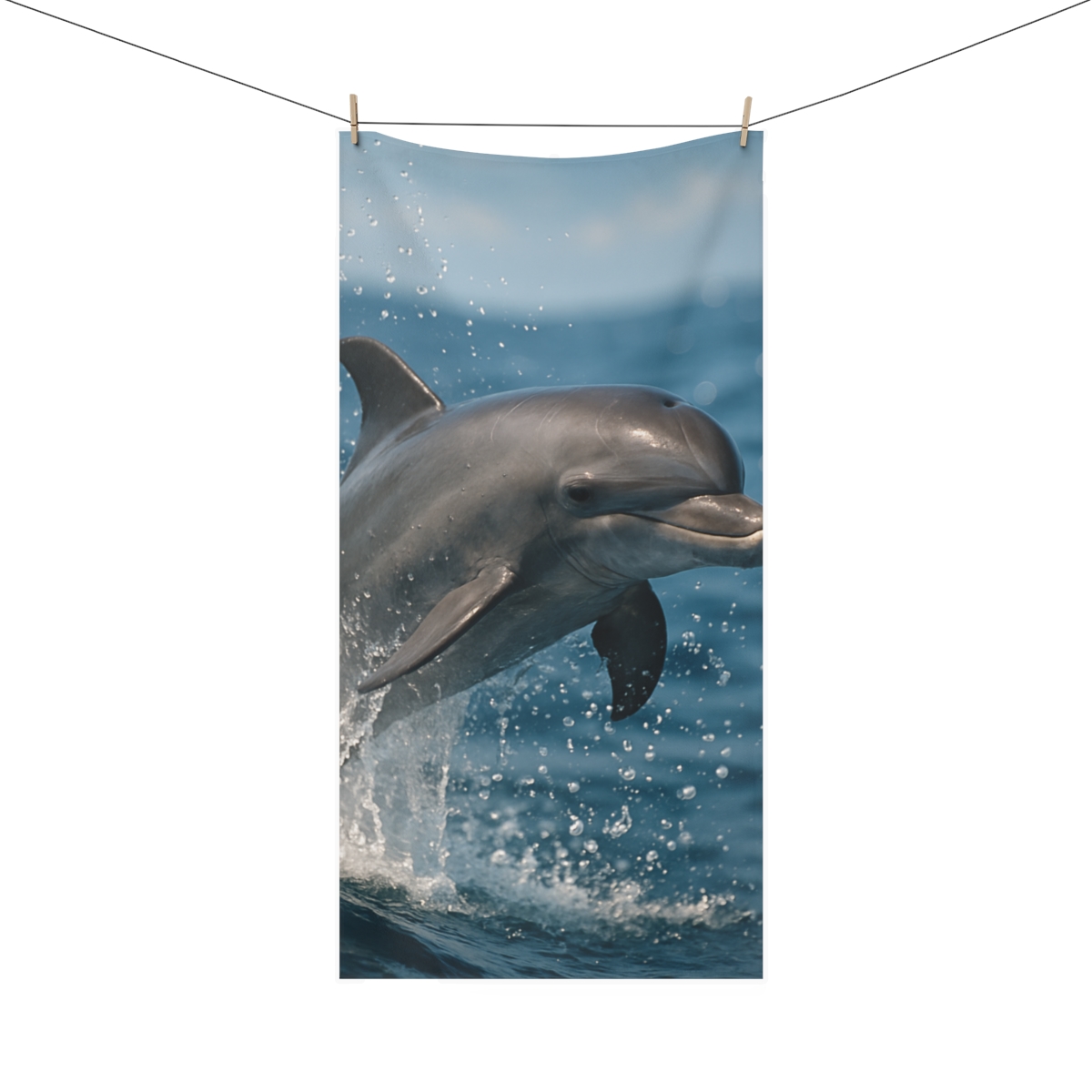Mirror Splash Bottlenose Dolphin personalized bath towels