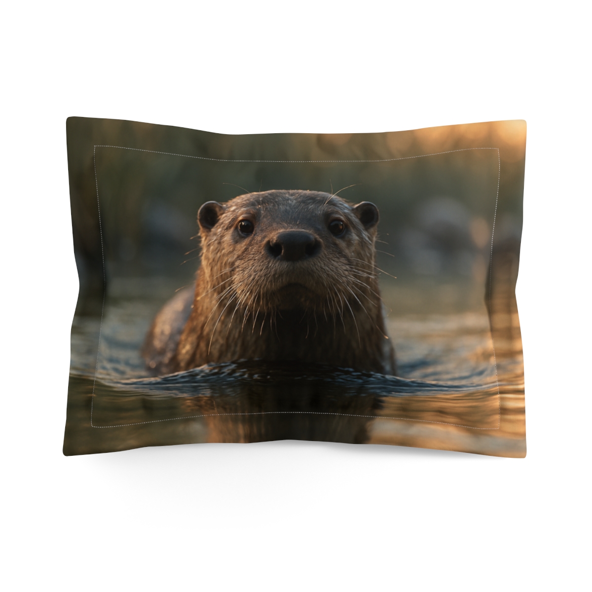 Mirror Wake River Otter soft plush pillows